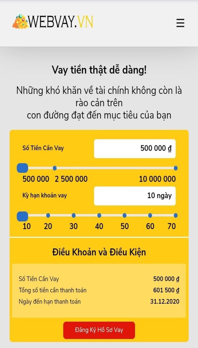 Đăng k&yacute; hạn mức cần vay