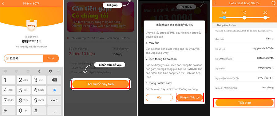 Đăng ký thông tin cá nhân uvay Evay Đăng ký thông tin cá nhân uvay Evay