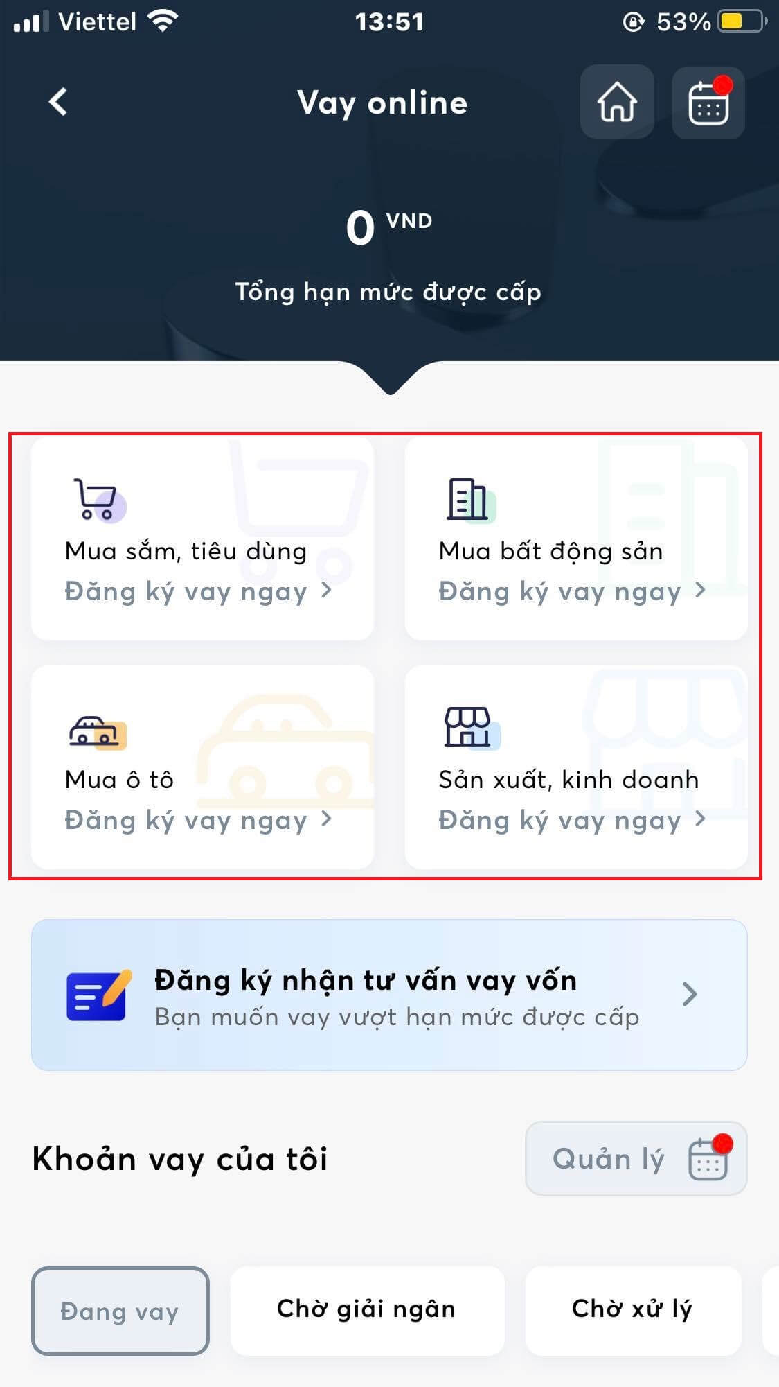 Các sản phẩm vay online trên App Mb Bank Các sản phẩm vay online trên App Mb Bank
