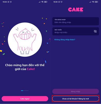 Đăng ký tài khoản Cake Đăng ký tài khoản Cake