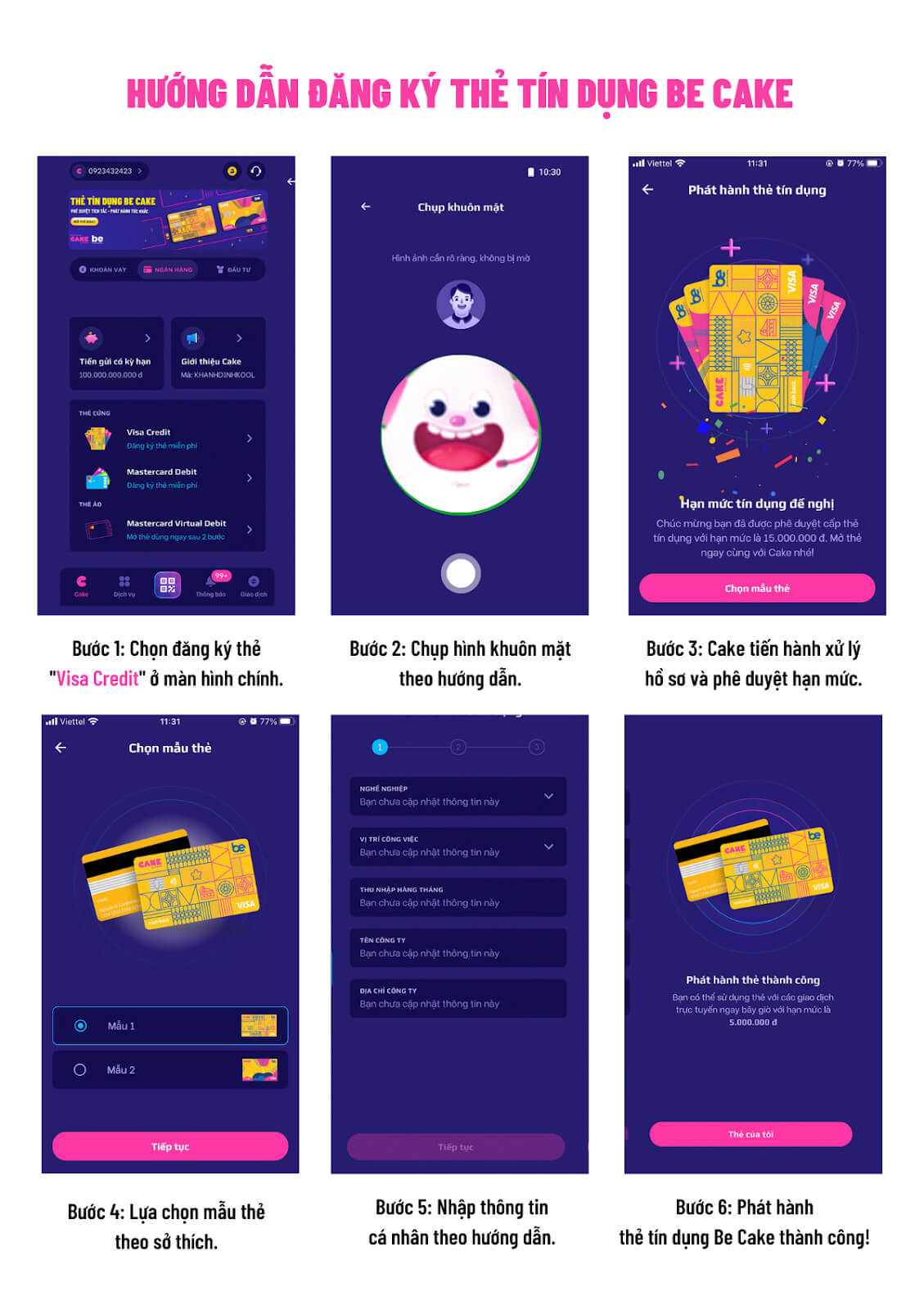 Hướng dẫn mở thẻ tín dụng Cake Hướng dẫn mở thẻ tín dụng Cake